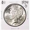 Image 1 : 1934-D $1 Peace Silver Dollar Coin