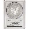 Image 2 : 2017-S $1 Proof American Silver Eagle Coin PCGS PR70DCAM Congratulations Set Premier