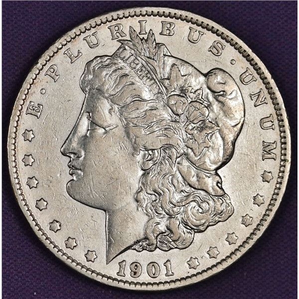 1901-p Morgan Silver Dollar AU