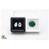 Image 1 : #196-WHITE TOPAZ 3.10CT & EMERALD 5.20CT GEMSTONE