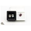 Image 1 : #176-WHITE TOPAZ 3.70CT & RED RUBY 2.55CT GEMSTONE