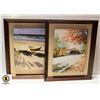 Image 1 : 2 FRAMED CANVAS PRINTS 17 X 19