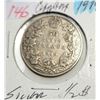 Image 2 : 25)  CANADIAN 1919 SILVER 1/2 DOLLAR, 92.5% PURE S