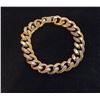 Image 1 : 15)  GOLD TONE FRANCO STYLE 7.5" BRACELET WITH SA
