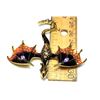 Image 1 : 5)  GOLD TONE DRAGON BROOCH/PENDANT WITH CRYSTAL