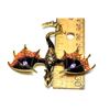 5)  GOLD TONE DRAGON BROOCH/PENDANT WITH CRYSTAL