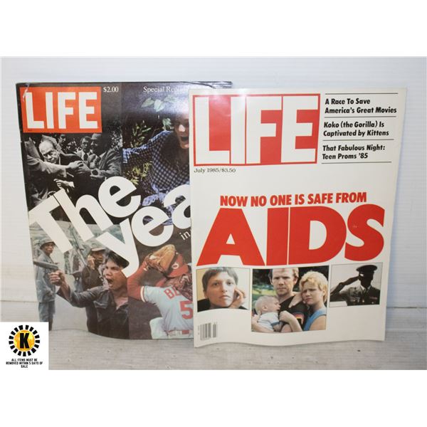 1976 LIFE & AIDS 1985 LARGE MAGAZINES