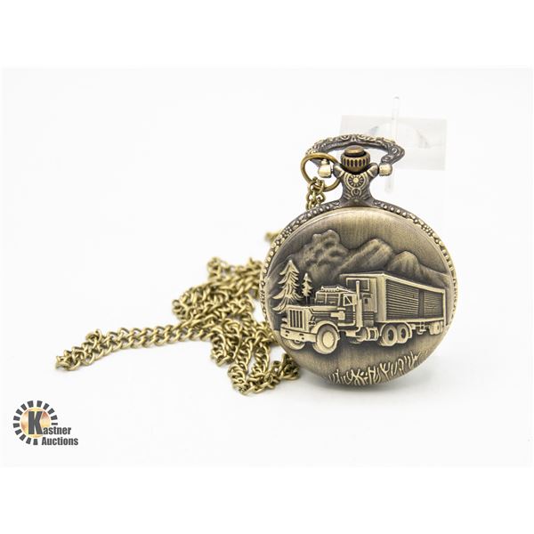 #701-NEW BRONZE TONE POCKET WATCH WITH