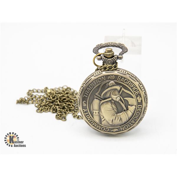 #702-NEW BRONZE TONE POCKET WATCH WITH