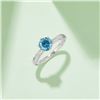 Image 4 : 1 CT GRA CERTIFIED BLUE MOISSANITE 925 ST. SILVER