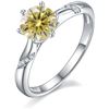 Image 2 : 1 CT GRA CERTIFIED YELLOW MOISSANITE 925 ST SILVER