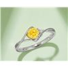 Image 1 : 0.5CT GRA CERTIFIED YELLOW MOISSANITE 925ST SILVER