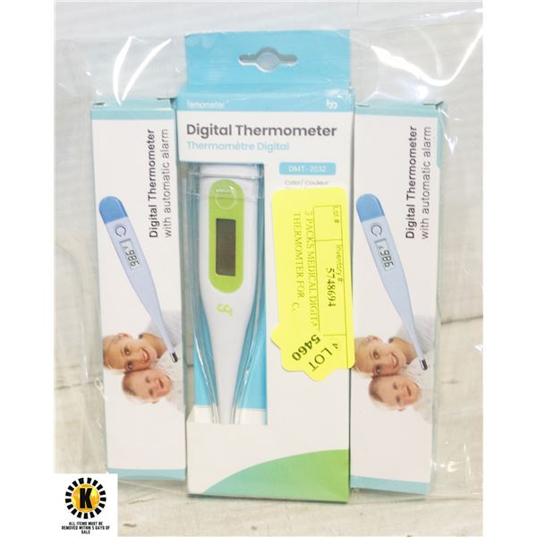 3 PACKS MEDICAL DIGITAL THERMOMTER FOR