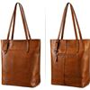 Image 3 : NEW S-ZONE VINTAGE GENUINE LEATHER TOTE SHOULDER