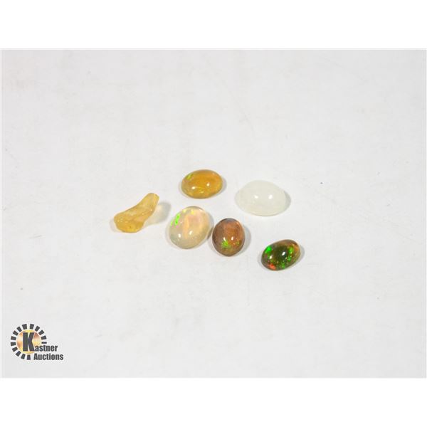 6 GENUINE POLISHED OPAL GEMSTONES