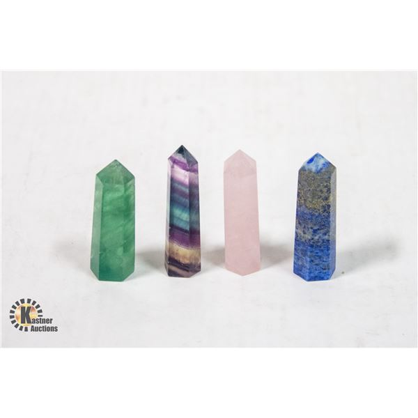 4 GENUINE GEMSTONE TOWERS GREEN