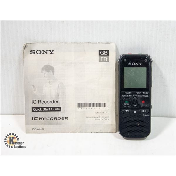 SONY IC DIGITAL VOICE RECORDER WITH A MANUAL