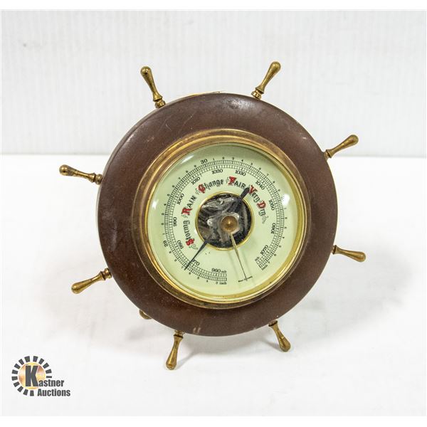 VTG MADE IN GERMANY SHIP'S WHEEL BAROMETER