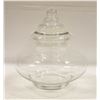 Image 1 : LARGE LIDDED CLEAR GLASS DECOR BOWL - 14" DIA.