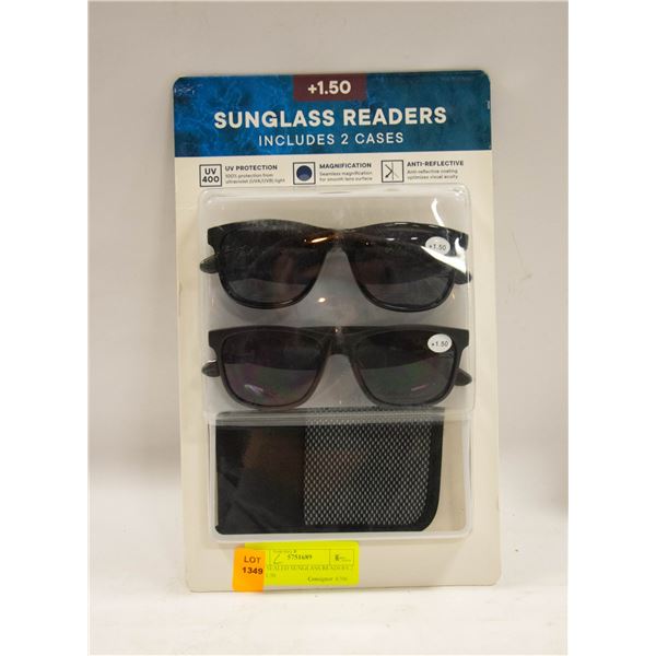 NEW SEALED SUNGLASS READERS 2 PK, +1.50