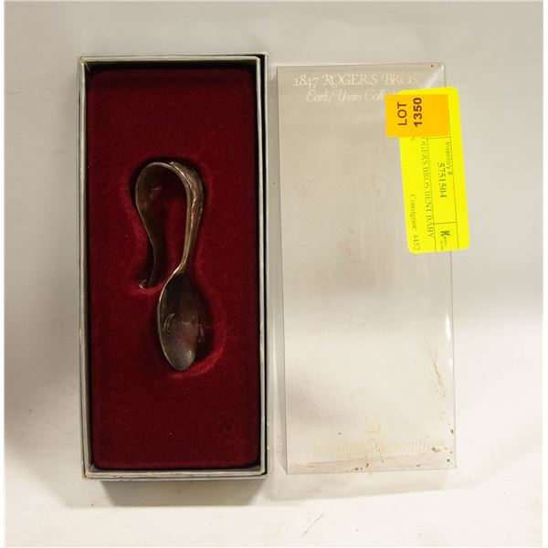 1847 ROGERS BROS BENT BABY SPOON IN ORIGINAL BOX