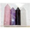 Image 1 : 4 GENUINE GEMSTONE TOWERS CLEAR QUARTZ,