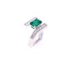 Image 8 : Post Modern Freeform Emerald Diamond PT950 Ring