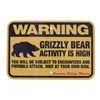 Image 1 : Grizzly Bear Warning Sign from Canada