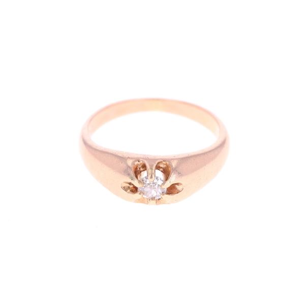 C. 1920-30 Elegant Diamond & 14k Yellow Gold Ring