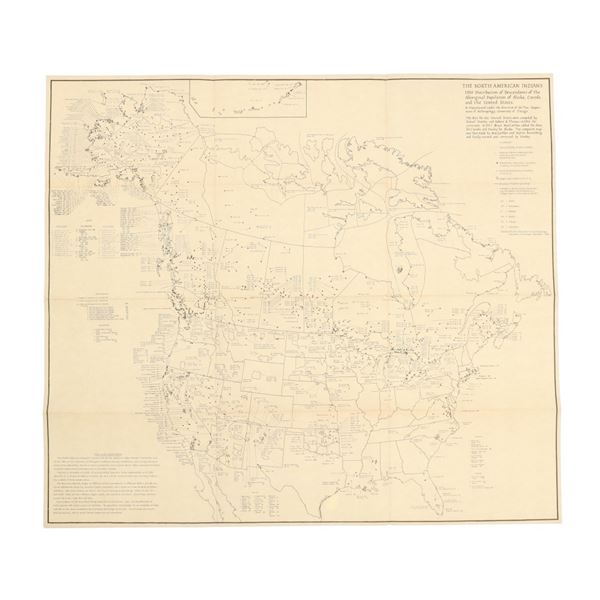 North American Indian Distribution Map c. 1950