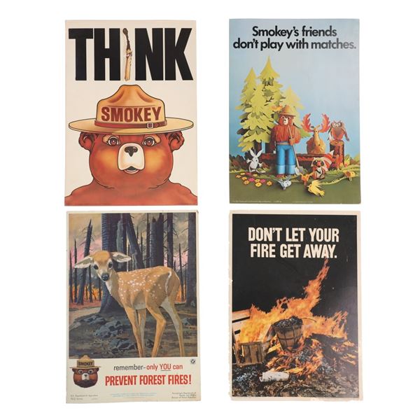 Smokey The Bear Cardstock Posters 1961-1974 (4)