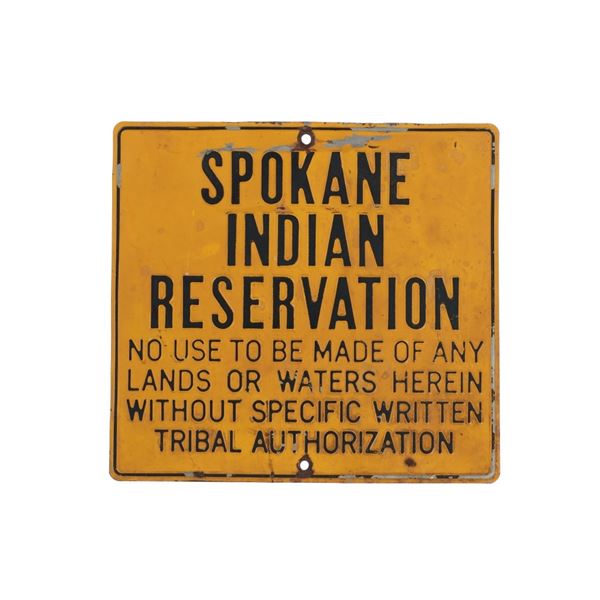 Spokane Indian Reservation Sign Mid-Late 1900s