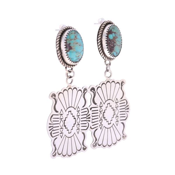 Navajo Mary Thomas Sterling & Turquoise Earrings