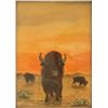 Image 2 : M. J. Edison Buffalo on the Open Plains Watercolor