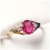 Image 2 : 10K YELLOW GOLD RUBY(1CT) DIAMOND(0.02CT)  RING (~SIZE 7.5) (~WEIGHT 1.57G)