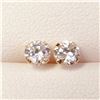 Image 1 : 14K YELLOW GOLD CUBIC ZIRCONIA  EARRINGS