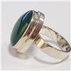 Image 2 : SILVER GREEN ONYX  RING (~SIZE 7) (~WEIGHT 9.1G)