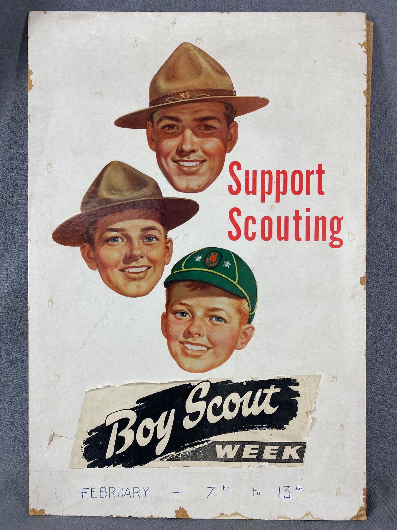 Vintage Boy Scout Poster Board Advertising. Approx. 12