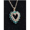 Image 2 : Beautiful Sterling 16" Silver Chain & Cubic Zirconia Heart Pendant. Chain Marked Sterling Like New