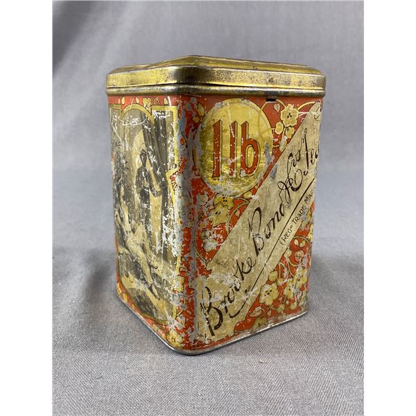 Rare Victorian Era Brooke Bond & Co. Ltd. 1 Lb Tea Tin. Approx. 6" Tall