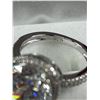 Image 2 : Gorgeous 925 Ring with White Gold Plating.Center  Large Clear Stone  Lots of Sparkle. Size 7