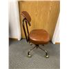 Image 2 : Vintage Leather Rolling Office Chair. As Is. No Shipping