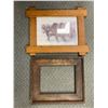 Image 1 : 2 Vintage Picture Frames 26 x 20 One w/ Horse Print