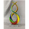 Image 1 : Beautiful Murano Contemporary Glass Sculpture. "Two Become One" 12" High