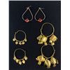 Image 1 : 3 Pairs of Vintage Dangle Earrings Some Hoops with Tassels