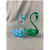 Image 2 : A Lot of 3 Vintage Glass Swans Tallest 7" Tall