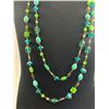 Image 2 : Vintage Double Length Green Glass Linked Necklace 53" L