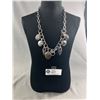 Image 1 : Silver Tone Link Chain Necklace with Picture Locket Pendant & Others. Marked & Labled Marie