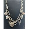 Image 2 : Silver Tone Link Chain Necklace with Picture Locket Pendant & Others. Marked & Labled Marie