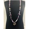 Image 2 : Vintage Amethyst Stone & Glass Beads Necklace